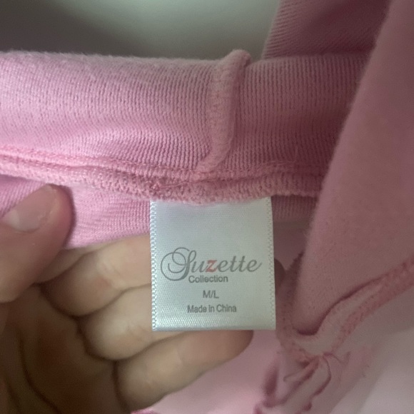 Luzette cropped pink velvet zip up hoodie - Picture 2 of 3